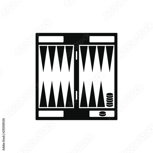 Backgammon board game vector illustration icon on white background