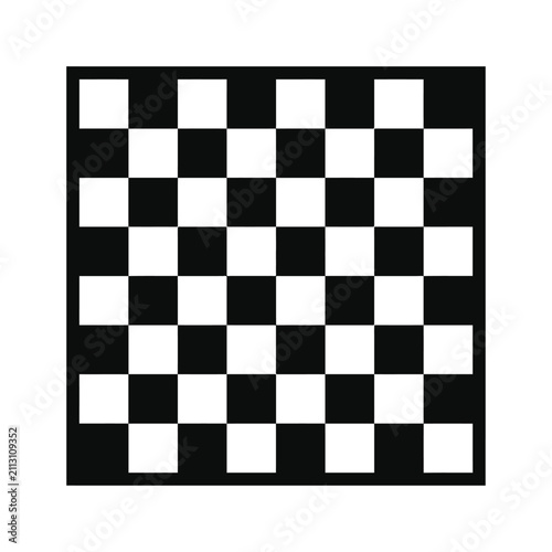 Black and White Checkerboard Chess Board Pattern Vector Illustration