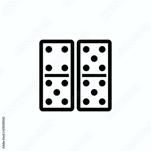 Domino Game Tiles Vector Illustration Flat Icon Set