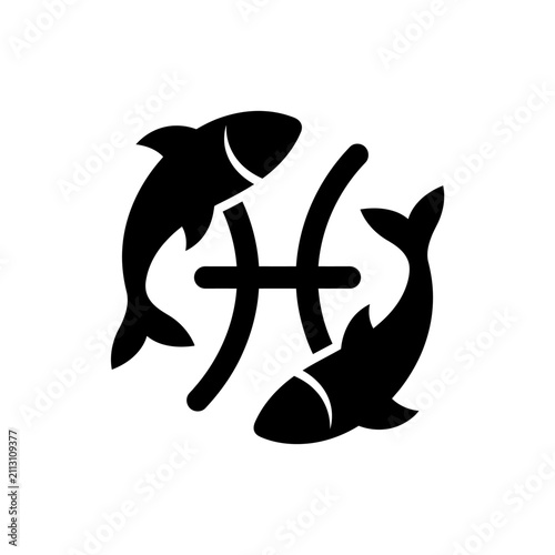Pisces Zodiac Sign Illustration Vector with Two Fish Symbol