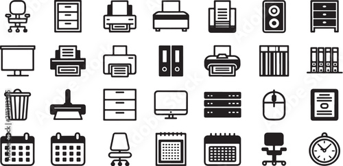 Office supplies and equipment on a modern workspace desk setup
