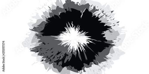 Circular abstract grunge design. A circular grunge texture with layers of distressed effects. An abstract explosion background featuring a rough texture effect.