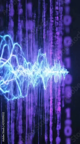 Digital sound wave visualizer graphic