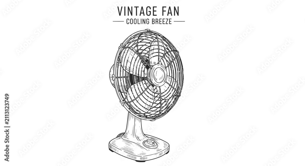 Fototapeta premium Vintage electric fan on white background.