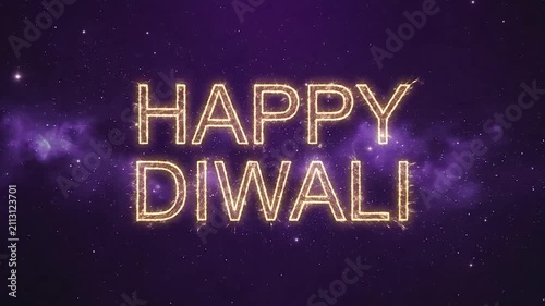 Sparkling golden text wishing a happy Diwali for the festival of lights