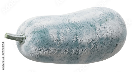 Winter melon, also known as ash gourd, wax gourd, white pumpkin, or winter gourd, isolated on transparent background