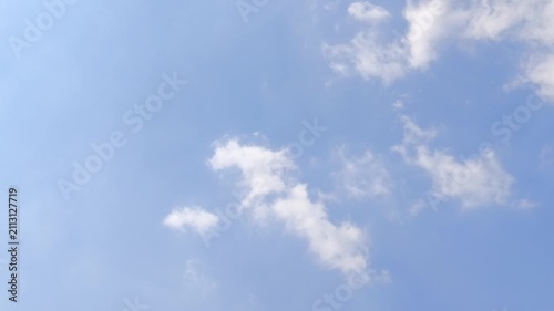 Blue Sky with Soft White Clouds Background