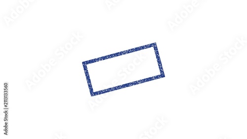 a blue grunge textured rectangular frame isolated on transparent background with empty space for text or image inside