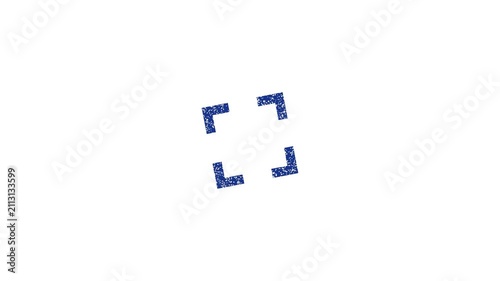 Animated Blue Grunge Focus Frame Icon - Camera Viewfinder Corners, Targ Crosshair Fullscreen Bracket & Selection Indicator Graphic for Video Transitions, UI Elements & Tech Projects