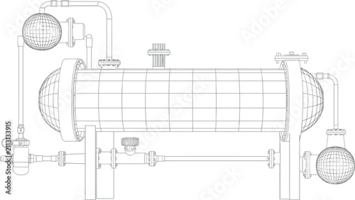 фотографія Industrial robotic arms collection vector illustration, automated factory line r