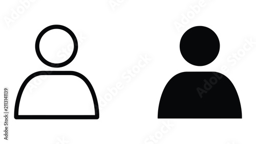 Photos Minimalist Line Art Faces Side by Side Comparison Vector Illustration