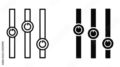 Фотография Set of Adjustable Wrenches Vector Illustration in Outline Style on White Backgro