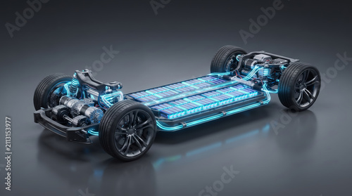 Electric vehicle skateboard chassis platform with battery pack drivetrain suspension and motors