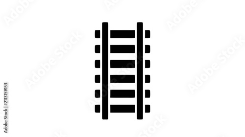 Vector illustration of railroad track icon on a transparent background