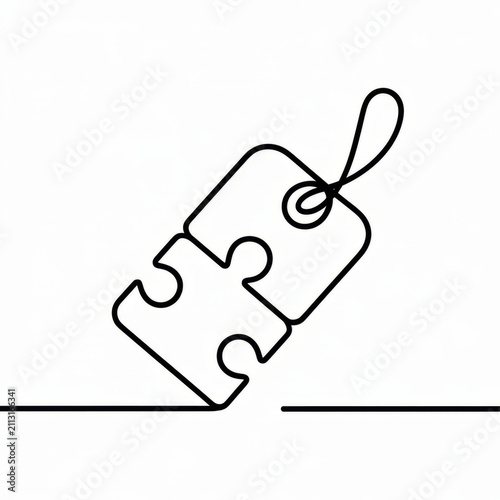 Puzzle piece tag symbolizing a perfect fit and unique offering