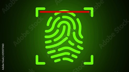 Futuristic Green Biometric Security Scan Overlay in 4K.
