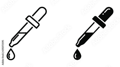 Foto Two Medical Syringes with Needles Isolated on White Background Vector Illustrati