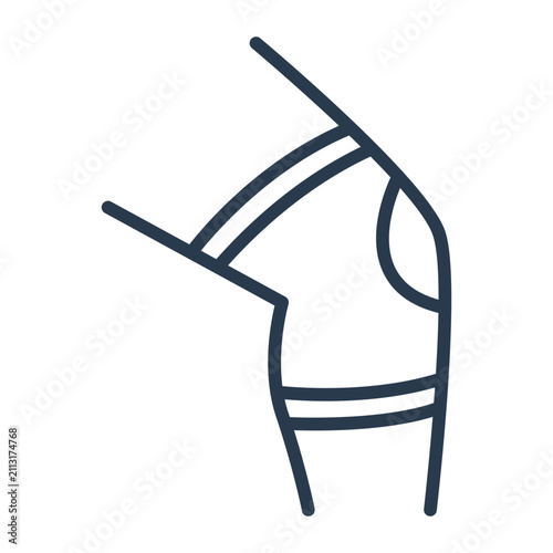 Line art knee brace icon medical consultation clinical service