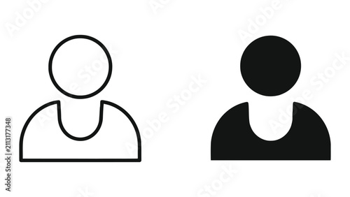 Minimalist Line Art Gender Neutral Person Icons Vector Illustration