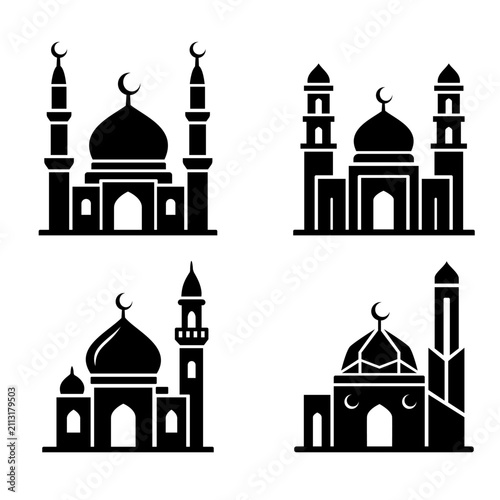 Islamic Mosque Vector Icon Collection