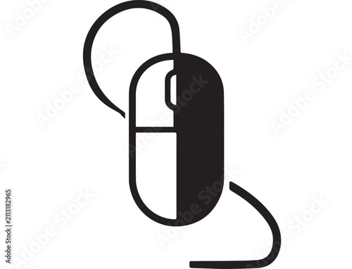 Computer Mouse Icon for Desktop Navigation, Office Work, Gaming and Digital Technology Vector