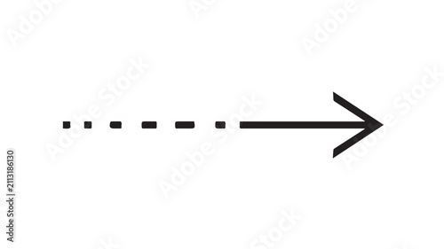 Dotted Right Arrow Icon for Navigation, Direction, Workflow, Process Flow and User Interface Design Vector