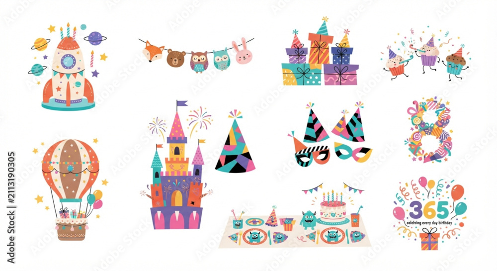 Fototapeta premium happy birthday party