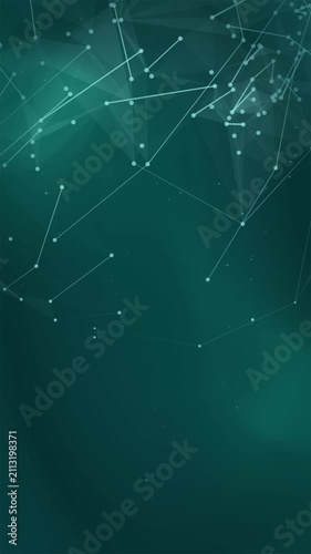 Artificial Intelligence Plexus Network Background with Global Data Connections on Teal Vertical Gradient