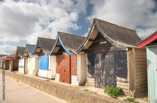 wooden beach huts in Mablethorpe