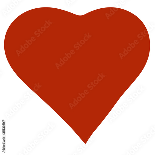 Red Heart Shape Vector Icon Isolated on White Background for Love, Romance, and Valentine's Day Design