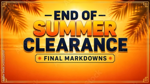 End of summer clearance banner with final markdowns offer