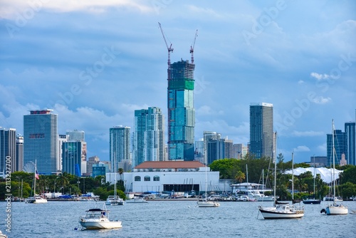 Downtown Miami Skyline Viewed From Biscayne Bay