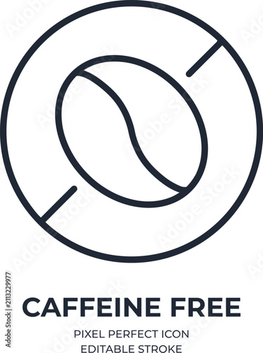 Foto A minimalist line art icon representing a caffeine-free product.