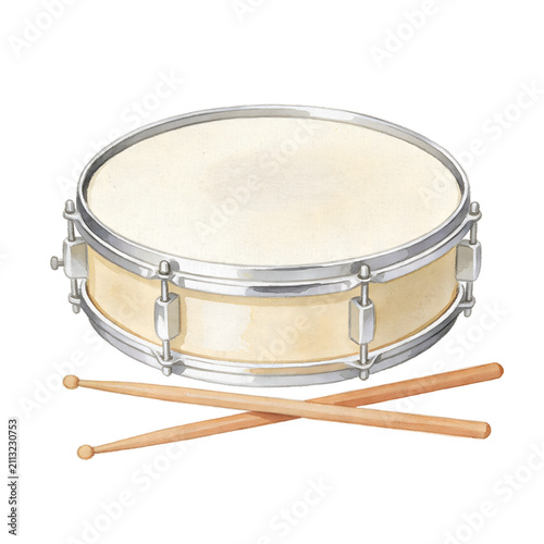 Принти на полотні Snare drum and drumsticks, a musical instrument essential for rhythm and percussive beats in any band or orchestra