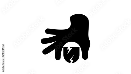 Obraz na plátně fragility of material, black isolated vector silhouette