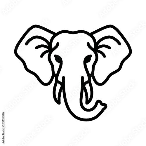 Foto Minimalist Elephant Head Icon Outline