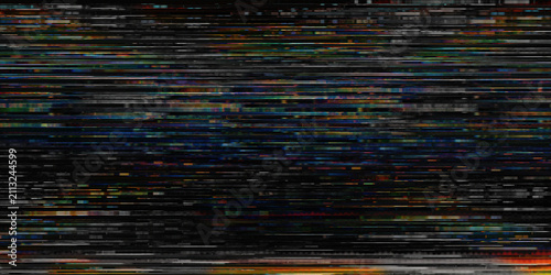 Fotografía Abstract Glitched Background with Vibrant Neon Vertical Noise and Data Error Eff