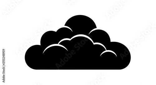 Obraz na plátně A dark cloud silhouette against a white background a simple graphic representati