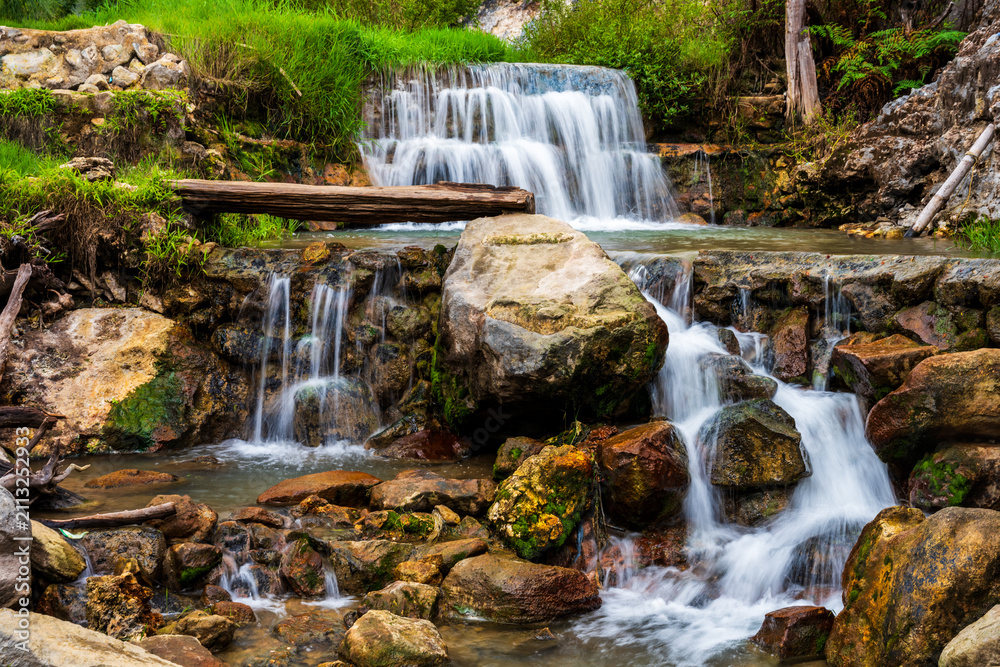 Naklejka premium Small tiered waterfall in Rancabali