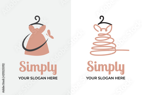 abstract Fashion woman logo design simple concept	