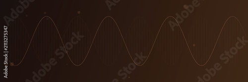 Minimalist Wave Graphic seamless pattern - abstract sine wave digital background vector