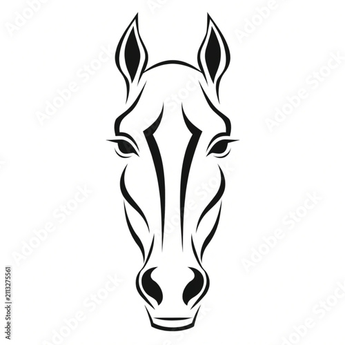 Horse head line art
