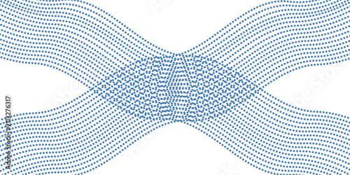 Foto dotted wave line pattern light blue halftone undulate net