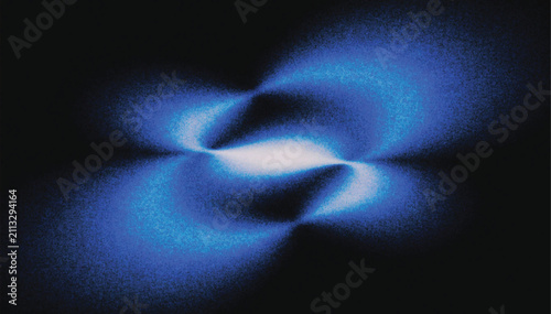 Abstract blue light waves. Digital grain texture with glowing neon energy flow.