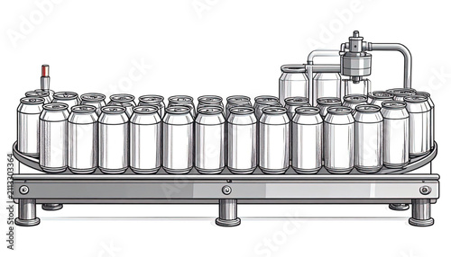 Close-up Vector Illustration of a Futuristic or Industrial Metal Device with Cylindrical Components and a Rounded Base
