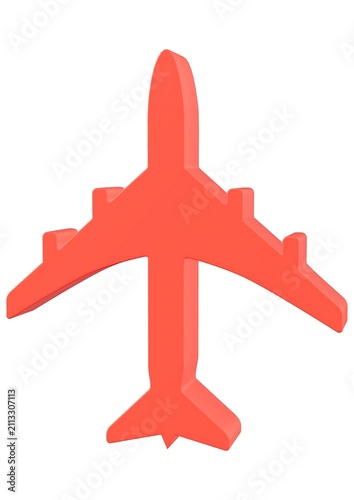red airplane isolated on white