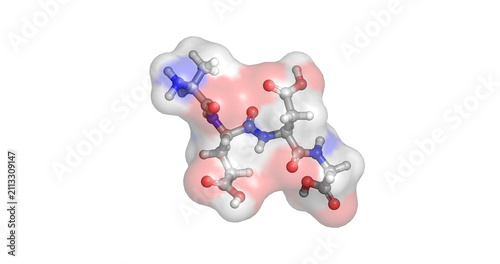 Fotografie Epitalon, anti-aging peptide for telomere lengthening and sleep quality, 3D mole
