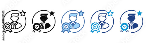 Fotografía Core Competency icon set multiple style collection