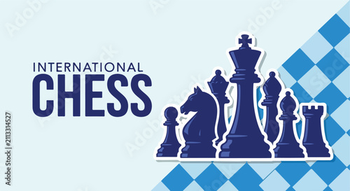 Bild auf Leinwand International Chess Competition Poster