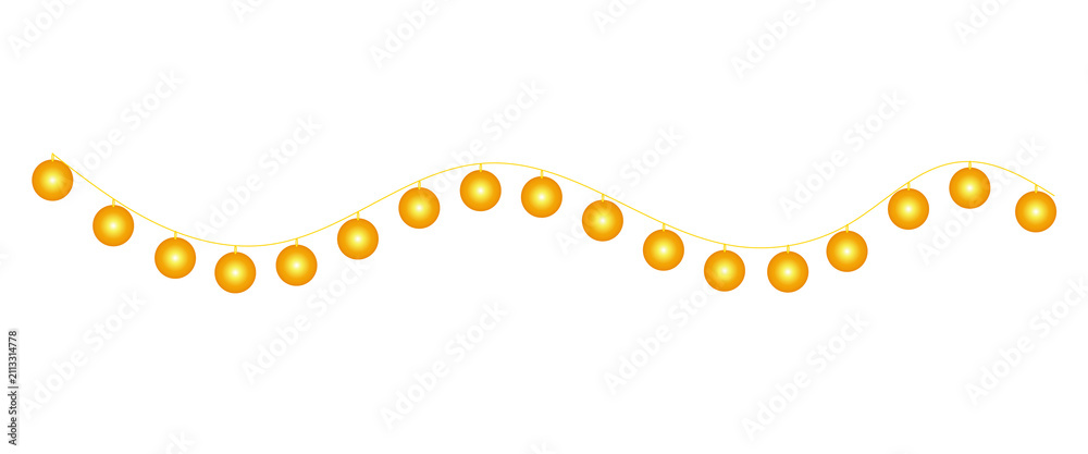 Obraz premium Golden string lights glowing warmly during festive celebrations Isolated on transparent background